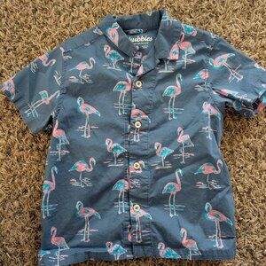 Chubbies Kids Toddler Flamingo Print Short Sleeved Button Down - Size 6T